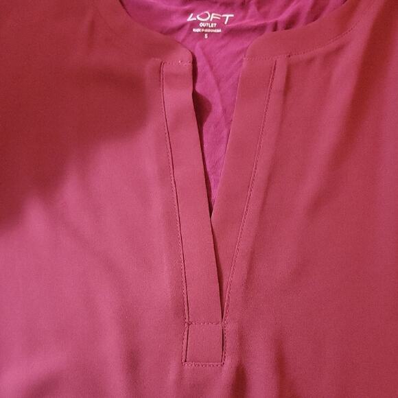 LOFT Red Sleeveless Tank Top V-Neck Blouse Size S - Picture 14 of 14